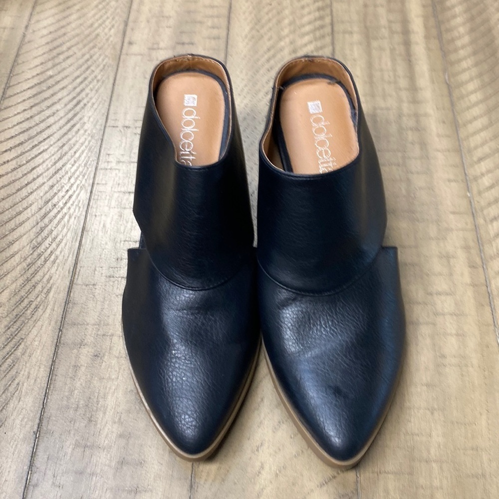 DOLCETTA MASE WOMEN'S Black MULE SLIP ON HEEL SHOES SIZE 9